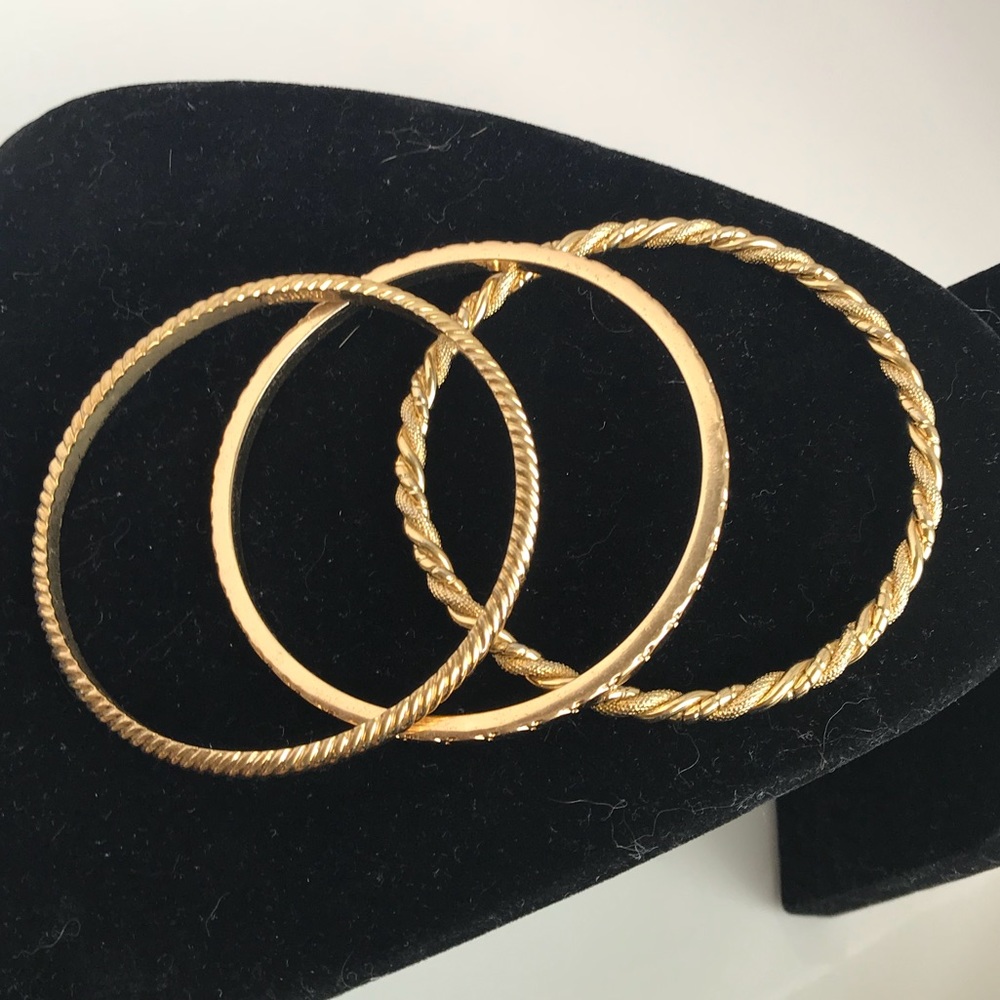 J. Crew Gold Bangle Bracelet Trio Set